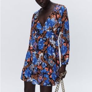 Zara Long-Sleeve Floral Dress